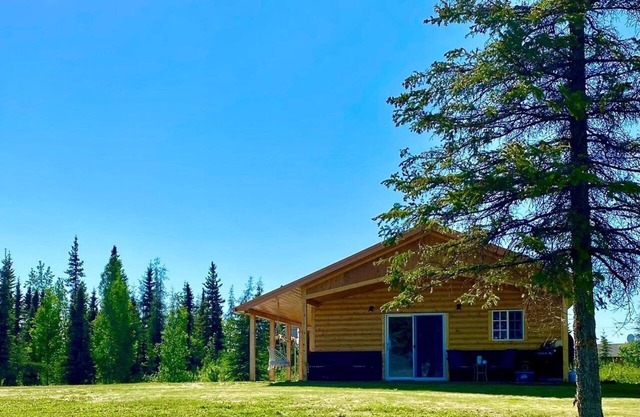Newly constructed cabin on a quiet residential pond.