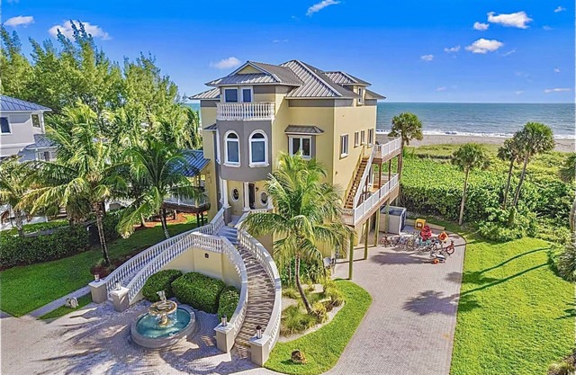 Newly Listed Ocean-Front-to-River-Front 6 BR Beach House Estate; w/Elevator.