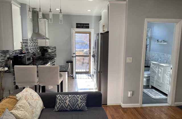 NYC-Bound 3 BR Apt, Parking + Outdoor Urban Oasis