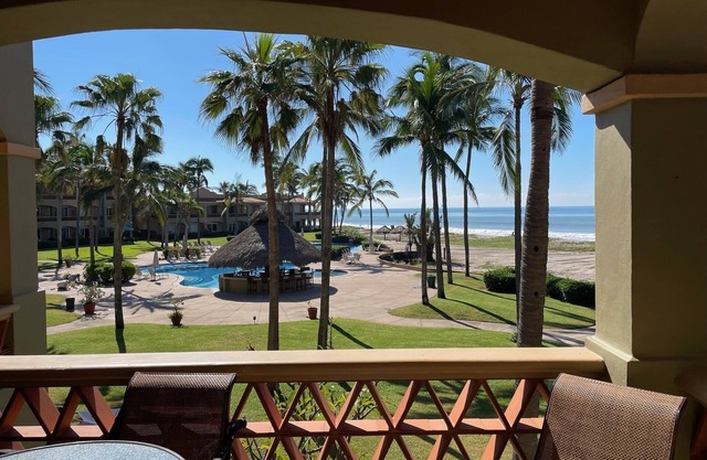 Oceanfront condo on serene stretch of private coast. Prime spot for 2024 eclipse