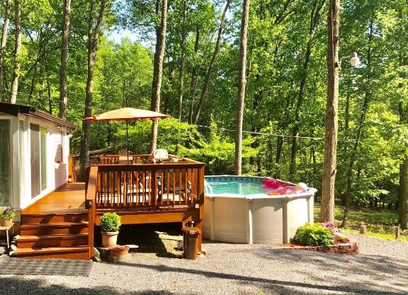Pocono cabin with private pool at Shawnee Mtn