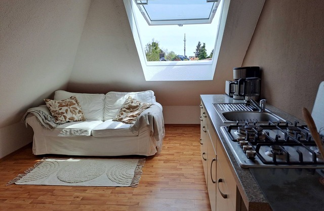 Quiet and centrally located apartment on the top floor of an old villa