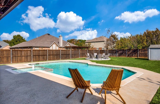 Relax Near Little Elm & Lake Lewisville – Pool, Spa, Game Room & 2 King Beds!