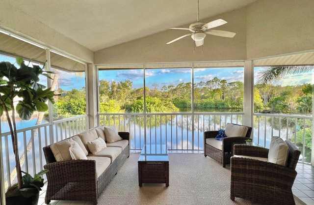 Renovated 3 bdrm Lakefront Condo ~ Bonita Bay! Community Pool & Private Beach! n