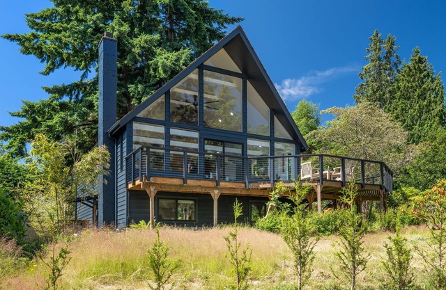 Renovated A-frame with water view