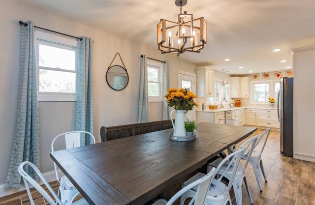 Restaurants, coffee shops, breweries walking distance. 6 minute drive downtown.
