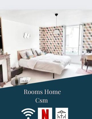 ROOMS HOME CSM Suites privées 1 ou 2 chambres en cœur de ville entre Paris et Reims 40 mn Disneyland Paris