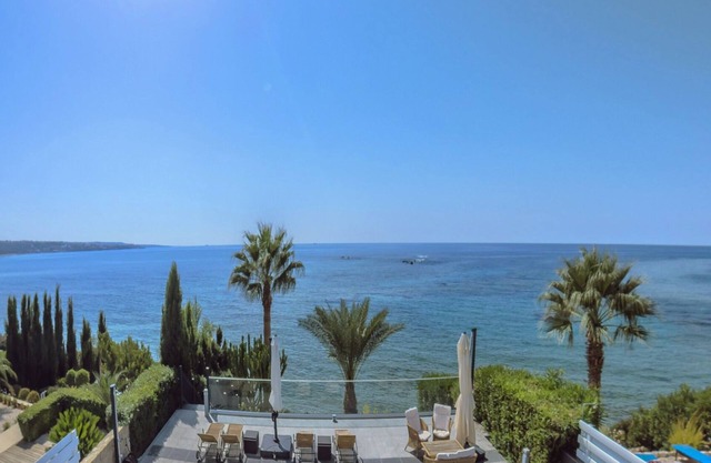 Sea Front1st Line Modern Villa in the Heart of Coral Bay Paphos FREE HEATED POOL