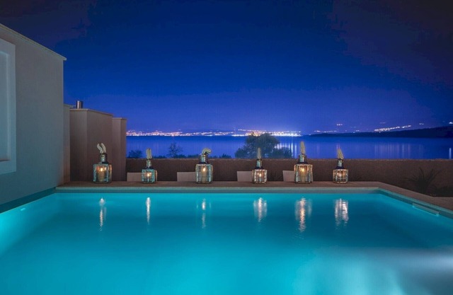 Seafront Villa Prova 2* with a top view, indoor & outdoor pool on Krk