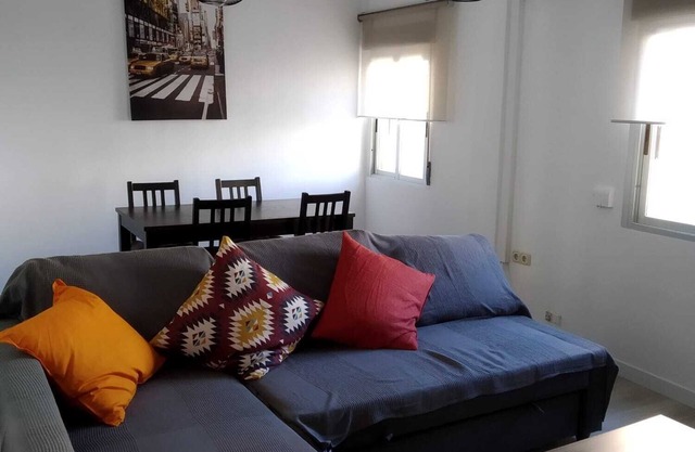 Second line of beach close to bars restaurants shops and supermarkets