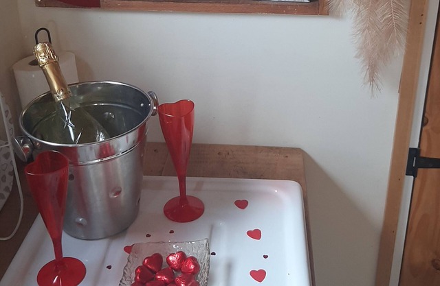 Shepherds Hut with hot tub on Anglesey North Wales