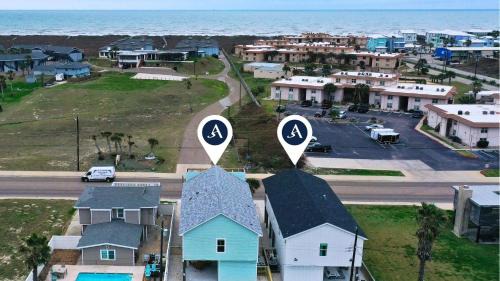 Sleeps 24 2 Homes Walk to the Beach Private Pools Fire Pit Modern Design