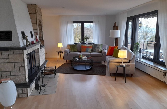 Sorpesee vacation home by the lake with outdoor and indoor fireplace in Sauerland