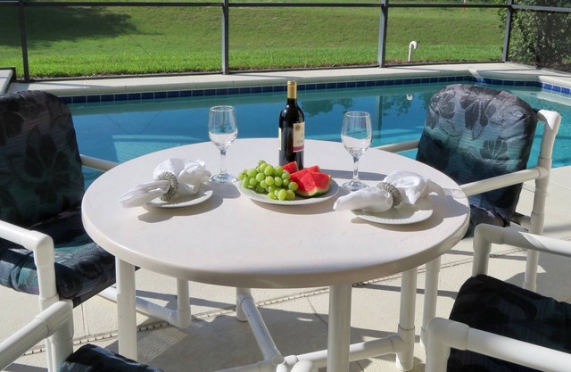 South facing pool with no rear neighbors close to Disney