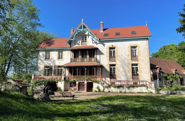 Spacious French villa on a river, unique vacation home for family and friends
