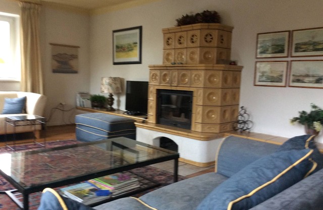 Spacious villa with fireplace