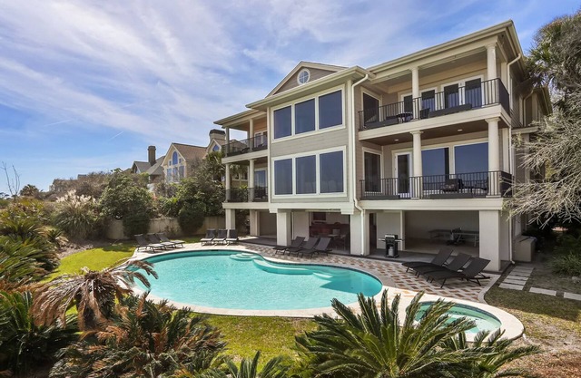 Spectacular Oceanfront 8 Bedroom Palmetto Dunes Home with Private Balconies