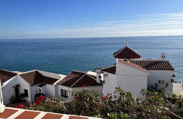 Spectacular panoramic sea view in Nerja. Sun from sunrise to sunset.