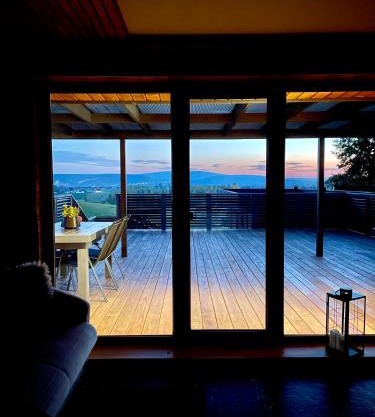 Stodoła Na Kresach - widokowy domek drewniany, całoroczny JACUZZI & SAUNA