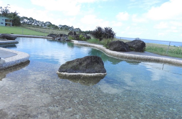 Sunrise over the ocean with private pool