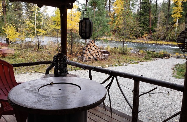 The Trout Shack on the banks of the Wenatchee River