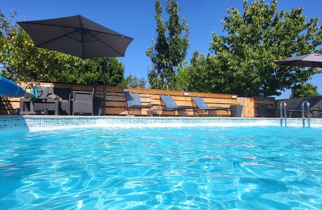 Two gites located side by side in a medieval village with heated pool sleeps 7/8