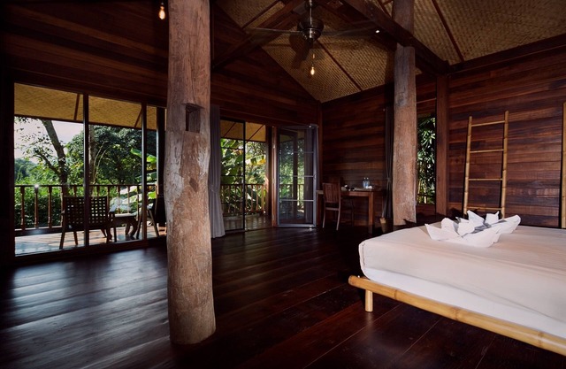 Unique stilted wooden house near Black House museum