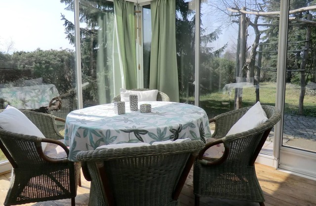 Very nice house furnished in country style. The cozy fireplace provides cozy warmth on colder days a