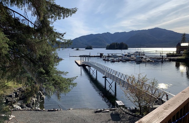 Waterfront home with a dock for your boat not far from the marina.