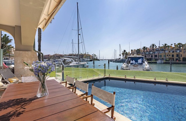 Waterside marina view 3 bedroom apartment with private pool in Puerto Sotogrande