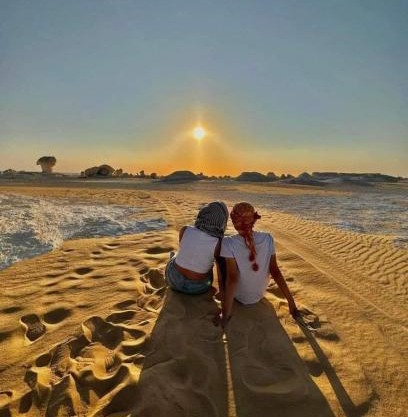 white desert camping