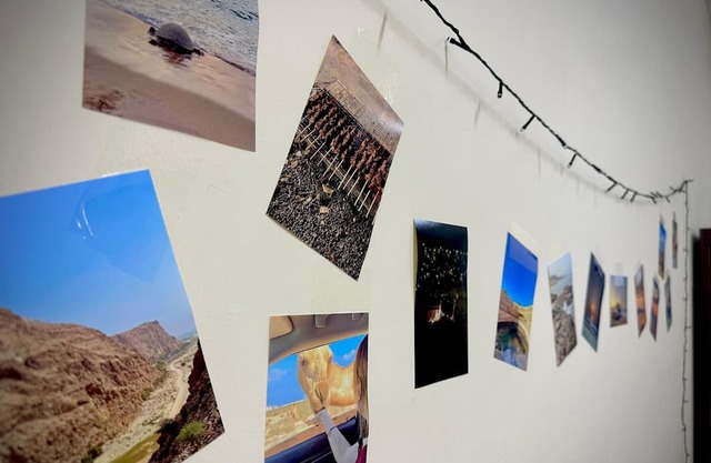 Bedroom with an attached bathroom, shared kitchen in area with everything around